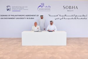 مبادرات محمد بن راشد العالمية و«شوبا العقارية» توقعان اتفاقية هبة لإنشاء جامعة وقفية في دبي