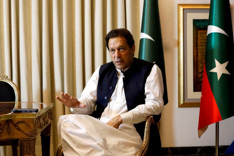 FILE PHOTO: FILE PHOTO: Former Pakistani PM Imran Khan speaks with Reuters during an intervew, in Lahore
