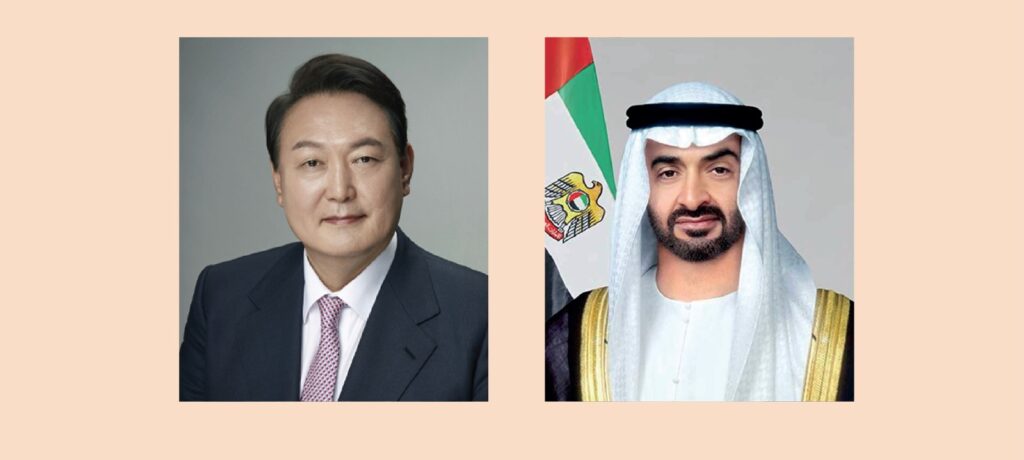 جرت لسموه مراسم استقبال رسمية .. الرئيس الكوري يستقبل رئيس الدولة