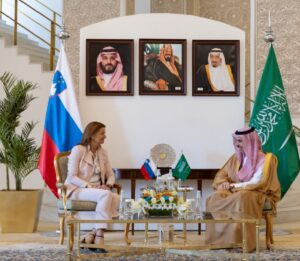 وزير الخارجية يبحث تعزيز العلاقات الثنائية مع نظيرته السلوفينية