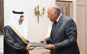 سفير المملكة لدى مصر يسلّم نسخة من أوراق اعتماده لوزير الخارجية المصري