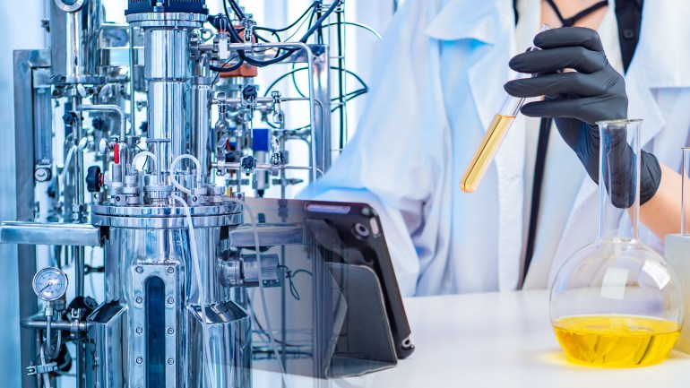 Fermentation reactions. Research in the field of microbiology. Development of live vaccines. Pharmacological control of medicines. Bioreactor in the laboratory