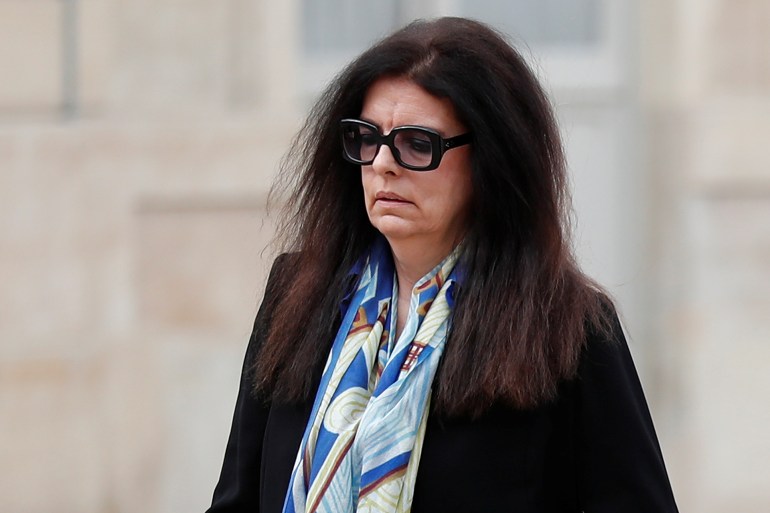 Francoise Bettencourt Meyers, daughter and heiress of Lilianne Bettencourt, arrives at the Elysee Palace for a ceremony marking the 50th anniversary of the election of late French President Georges Pompidou, in Paris, France, June 19, 2019. Ian Langsdon/Pool via REUTERS