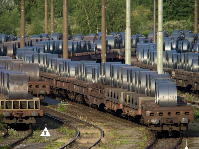 DUISBURG, GERMANY - MAY 30: Rail cars loaded with rolled up steel on the site of ThyssenKrupp Schwelgern steel plant on May 30, 2018 in Duisburg, Germany. The European Union and the United States are so far on a collision course over steel and aluminum imports by the US from the EU, with either tariffs or import restrictions becoming more likely by June 1. (Photo by Michael Gottschalk/Getty Images)