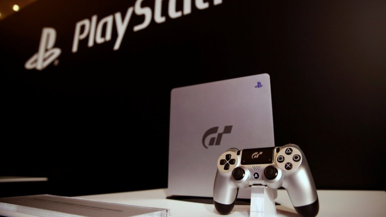 PlayStation 4 Gran Turismo Sport Limited Edition is displayed at PlayStation press conference in Tokyo, Japan September 19, 2017. REUTERS/Kim Kyung-Hoon