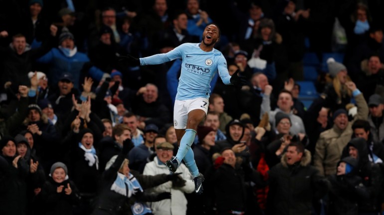 Soccer Football - Premier League - Manchester City vs Southampton - Etihad Stadium, Manchester, Britain - November 29, 2017 Manchester City's Raheem Sterling celebrates scoring their second goal Action Images via Reuters/Lee Smith EDITORIAL USE ONLY. No use with unauthorized audio, video, data, fixture lists, club/league logos or