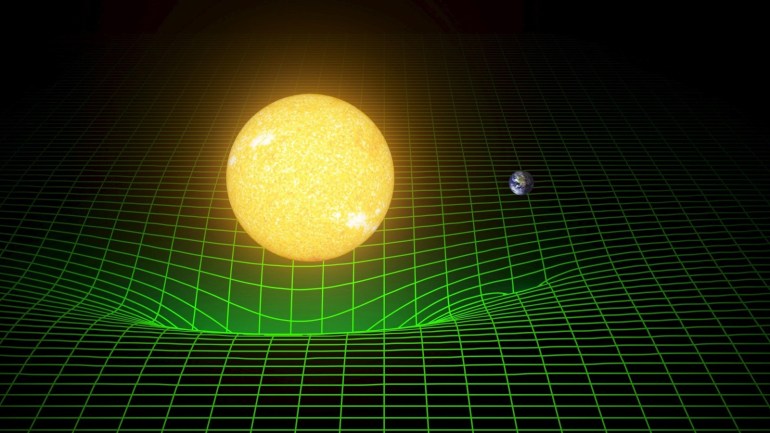 A computer simulation shows how our sun and Earth warp space and time, or spacetime, represented here with a green grid in this image released in Washington February 11, 2016. Scientists have for the first time detected gravitational waves, ripples in space and time hypothesized by Albert Einstein a century ago, in a landmark discovery announced on Thursday that opens a new window for studying the cosmos. REUTERS/Caltech/MIT/LIGO Laboratory/Handout via Reuters FOR EDITORIAL USE ONLY. NOT FOR SALE FOR MARKETING OR ADVERTISING CAMPAIGNS. THIS IMAGE HAS BEEN SUPPLIED BY A THIRD PARTY. IT IS DISTRIBUTED, EXACTLY AS RECEIVED BY REUTERS, AS A SERVICE TO CLIENTS. NO RESALES. NO ARCHIVE. TPX IMAGES OF THE DAY