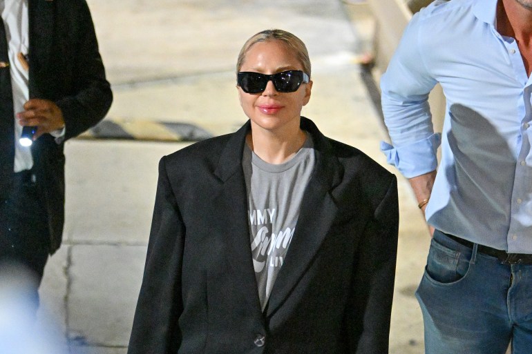 LOS ANGELES, CA - OCTOBER 01: Lady Gaga is seen leaving 'Jimmy Kimmel Live!' on October 01, 2024 in Los Angeles, California. (Photo by PG/Bauer-Griffin/GC Images)