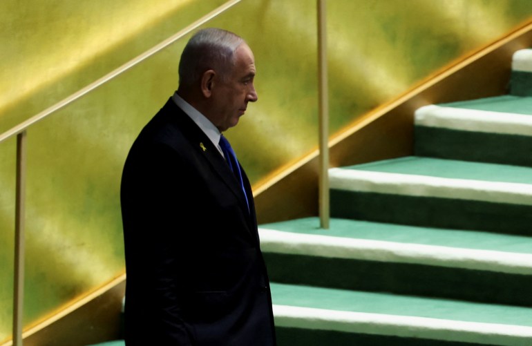 Israel's Prime Minister Benjamin Netanyahu arrives to address the 79th United Nations General Assembly at U.N. headquarters in New York, U.S., September 27, 2024. REUTERS/Mike Segar