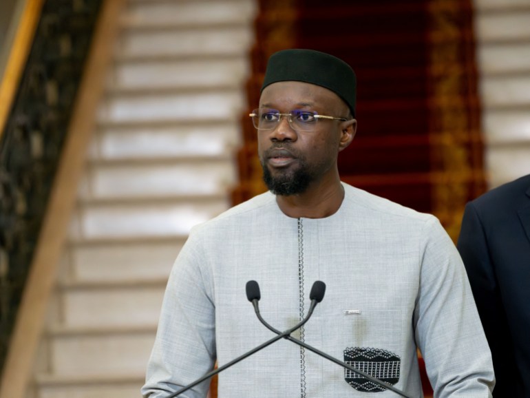 Ousmane Sonko speaks after he was appointed prime minister by Senegal's newly-elected President Bassirou Diomaye Faye, in Dakar, Senegal April 2, 2024. REUTERS/Abdou Karim Ndoye