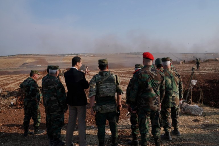 Syrian President Bashar al Assad visits Syrian army troops in war-torn northwestern Idlib province, Syria, in this handout released by SANA on October 22, 2019. SANA/Handout via REUTERS ATTENTION EDITORS - THIS IMAGE WAS PROVIDED BY A THIRD PARTY. REUTERS IS UNABLE TO INDEPENDENTLY VERIFY THIS IMAGE.