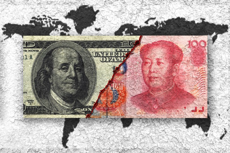 usa versus china, economic war concept shutterstock_573622468