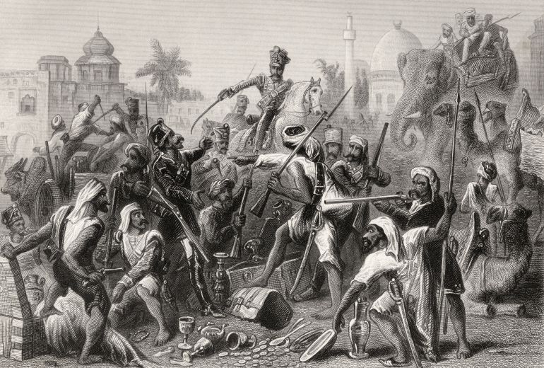 مثَّل تمرد عام 1857 القشة الأخيرة التي أسقطت تلك الشركة، وهو تمرد بدأ بين الجنود الهنود في جيش "شركة الهند الشرقية" وانتشر في جميع أنحاء شبه القارة.