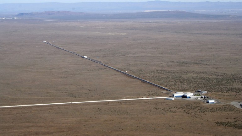 An aerial photo shows Laser Interferometer Gravitational-wave Observatory (LIGO) Hanford laboratory detector site near Hanford, Washington in this undated photo released by Caltech/MIT/LIGO Laboratory on February 8, 2016. The twin detectors, a system of two identical detectors constructed to detect incredibly tiny vibrations from passing gravitational waves, are located in Livingston, Louisiana, and Hanford, Washington. Scientists said on February 11, 2016 they have for