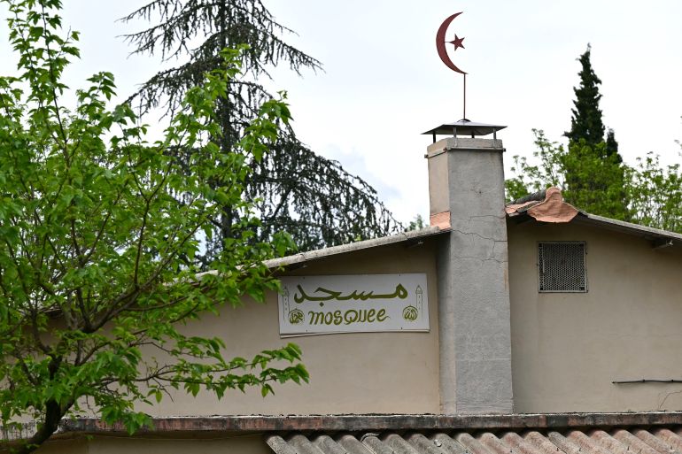 This photograph shows the mosque Khadija in La Grand-Combe, southern France, on April 27, 2025, where Aboubakar, a worshipper, was killed by several dozens of stab wounds inside the mosque on April 25. Forty-eight hours after the murder of Aboubakar, a Muslim worshipper killed by dozens of stab wounds on April 25, 2025 in the mosque of the small commune of La Grand-Combe, southern France, his killer, a potentially extremely dangerous man in his twenties, was still at large on April 27, 2025. (Photo by Miguel MEDINA / AFP)