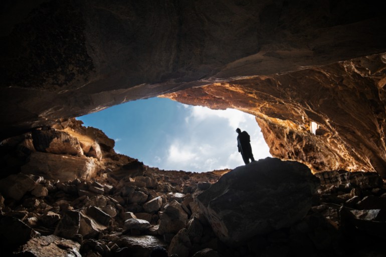 The cave shaped like an eye, The ain Heet Cave. Riyadh, Saudi Arabia