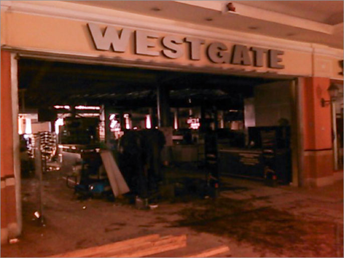 epa03889951 An inside view of the Westgate shopping mall shows the damage caused by the four-day fighting between militants and security forces in Nairobi, Kenya, 30 September 2013. A number of business owners and employees of the mall were allowed inside on 30 September to collect their belongings. The number of missing people, 39 as reported by the Red Cross, conflicts the government's claim that there are no remaining missing people as the investigation continued on 30 September. EPA/STR best quality available