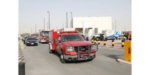 قوة الإطفاء العام نفذت تمريناً عملياً في مستشفى نفط الكويت الجديد